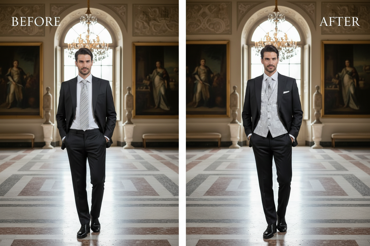 Confronto prima e dopo con gilet Apollo