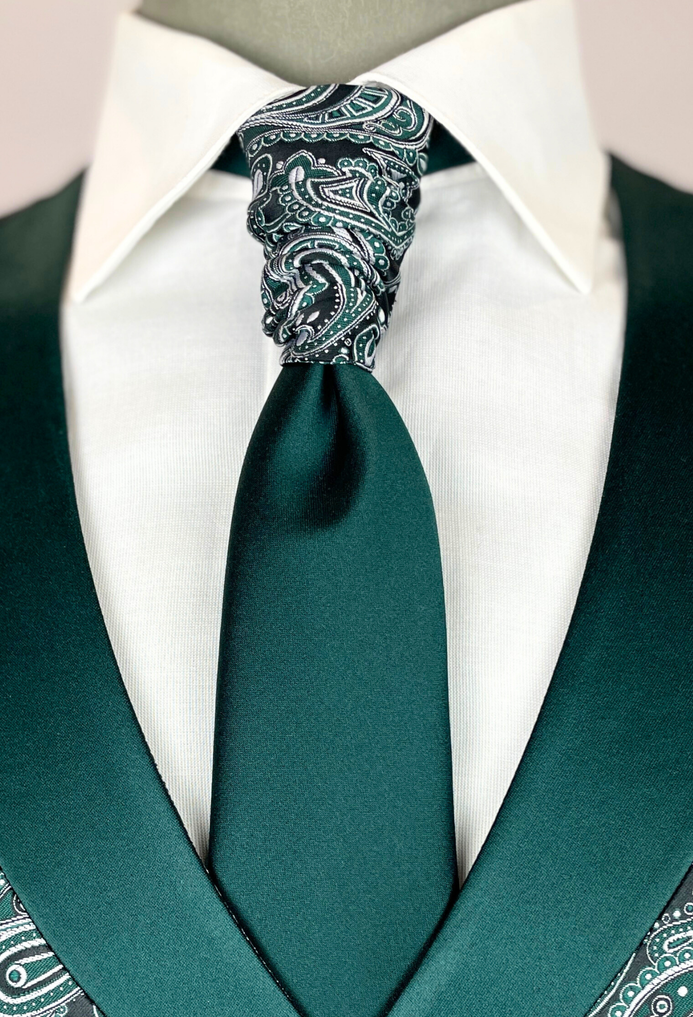 cravattone cerimionia nodo damascato pala verde