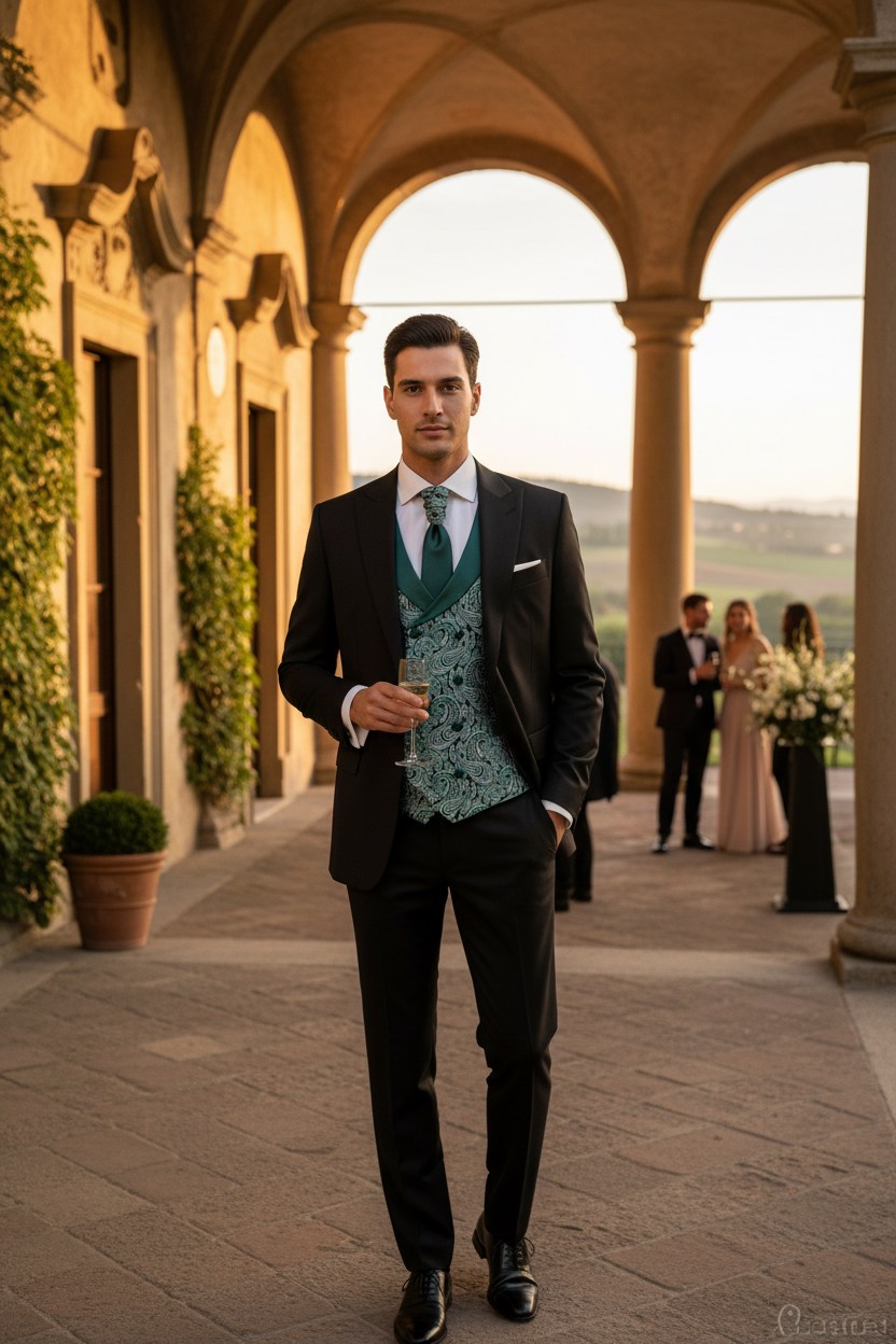 sposo con gilet da uomo matrimonio 