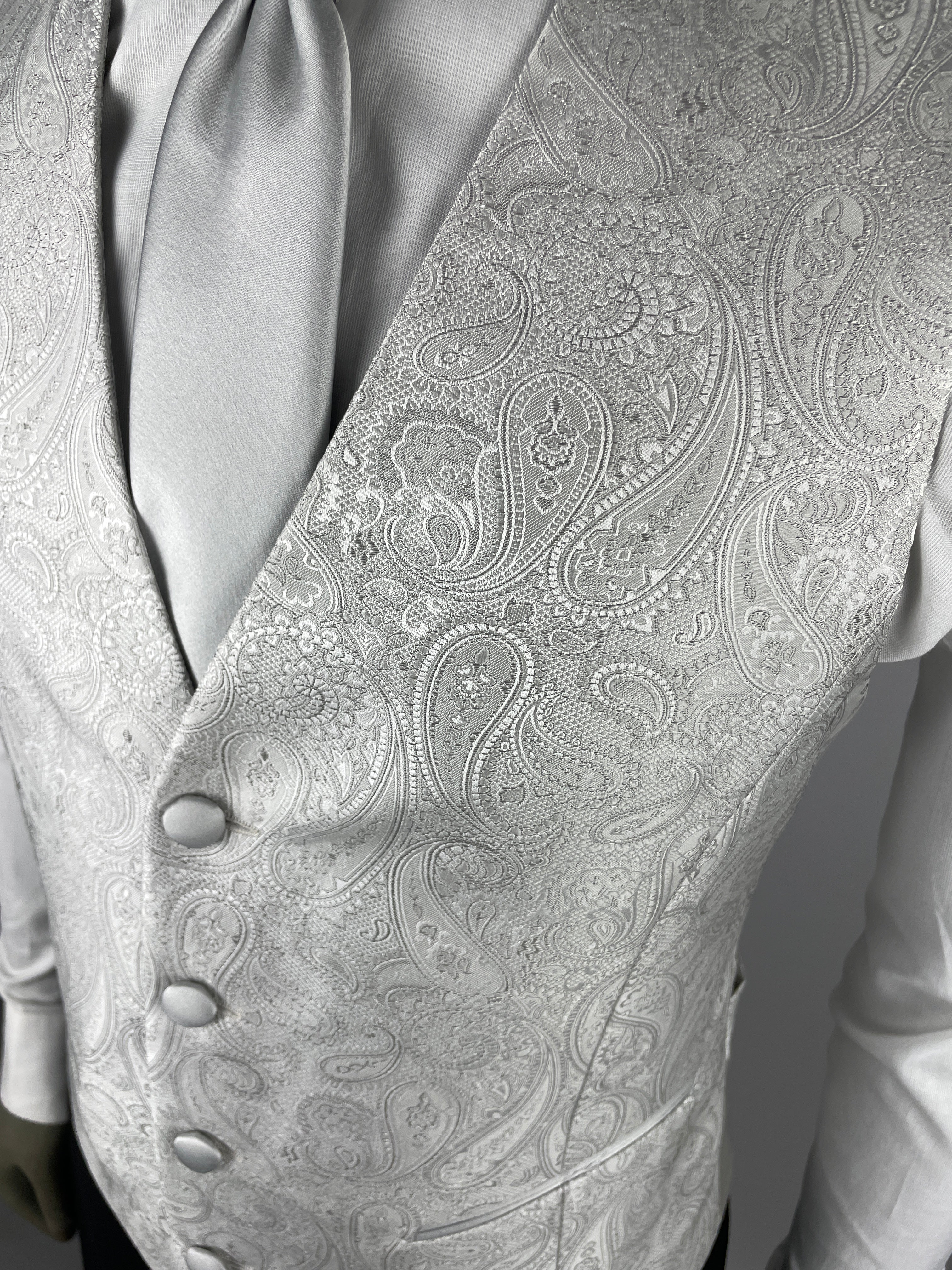 Gilet Apollo grigio perla dettaglio tessuto jacquard