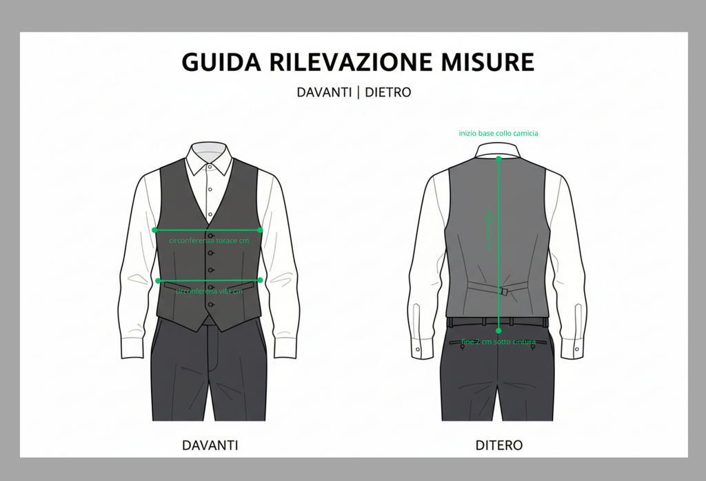 Guida alle misure schema cerimania